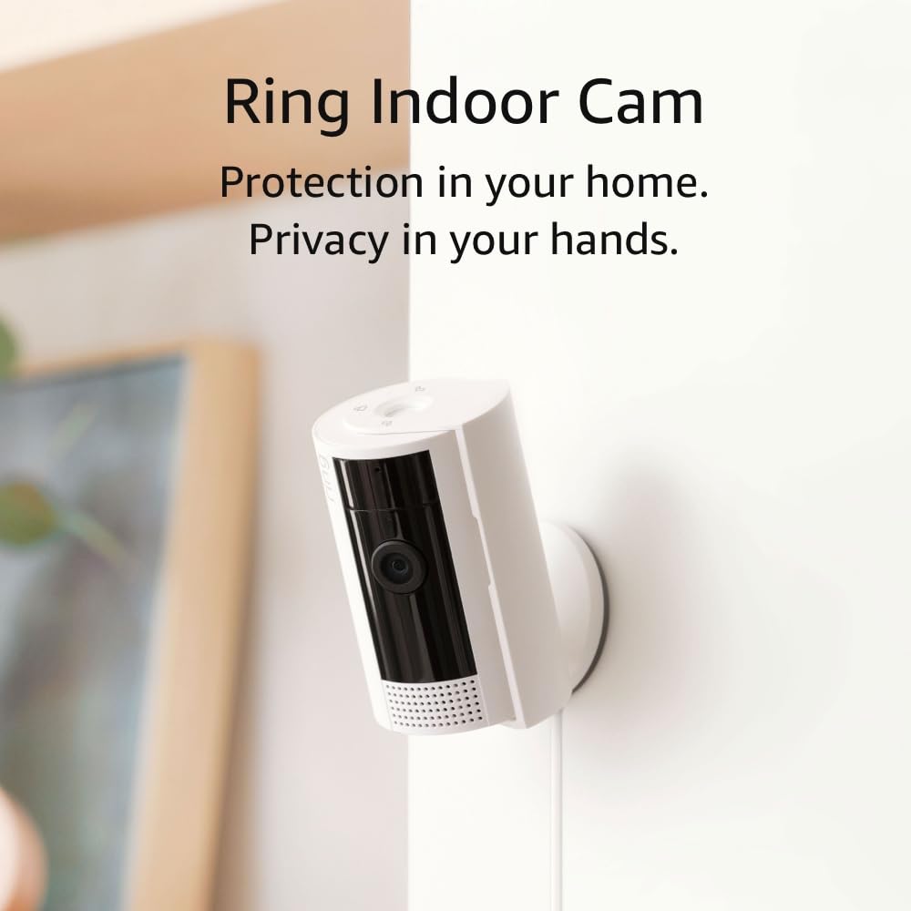 Ring Indoor Cam (2nd Gen) | latest generation, 2023 release | 1080p HD Video & Color Night Vision, Two-Way Talk, and Manual Audio & Video Privacy Cover | White