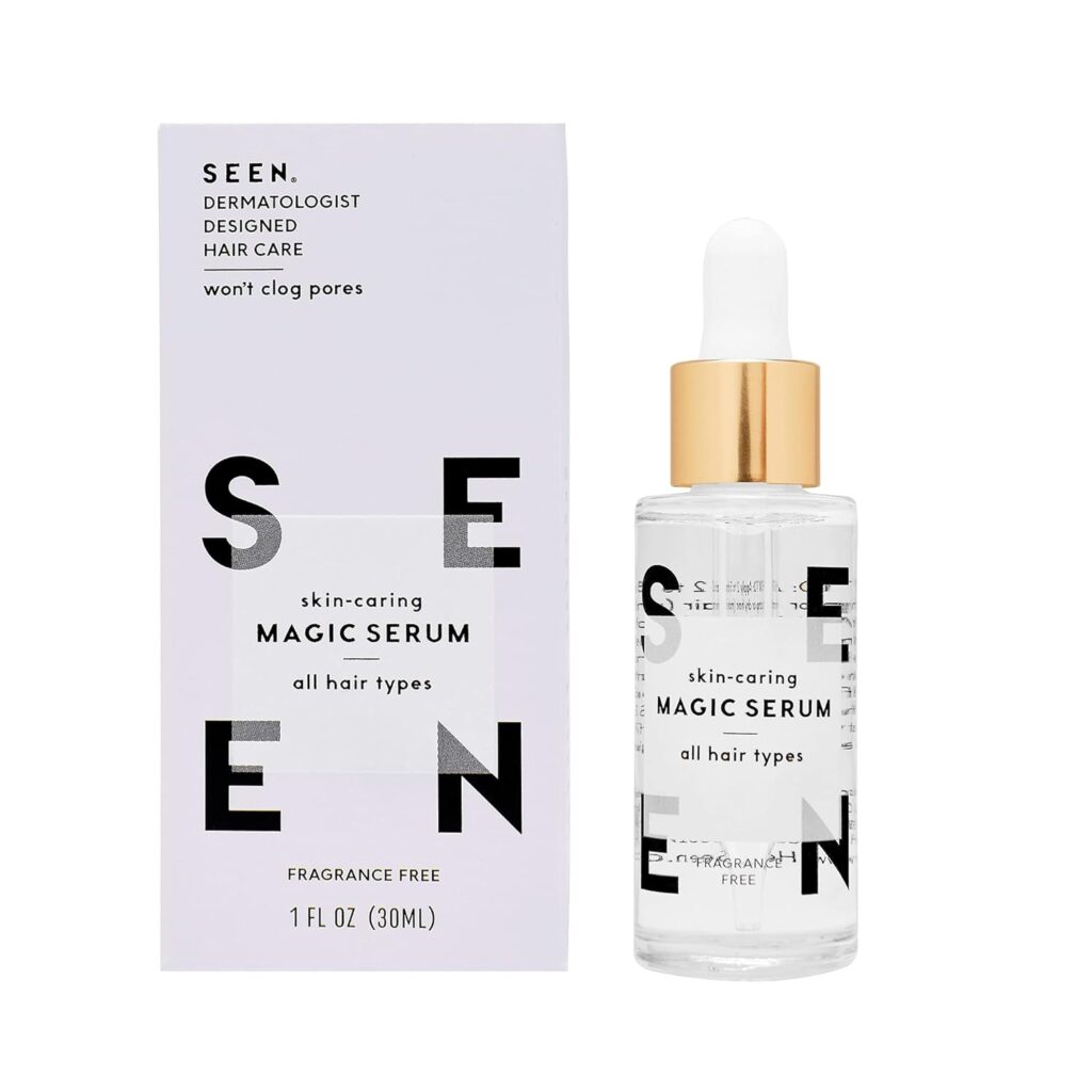 SEEN Magic Serum, Fragrance Free – Non-Comedogenic & Sulfate-Free Hair Serum- Anti Frizz- Dermatologist-Developed – Safe for Sensitive, Eczema & Acne Prone Skin