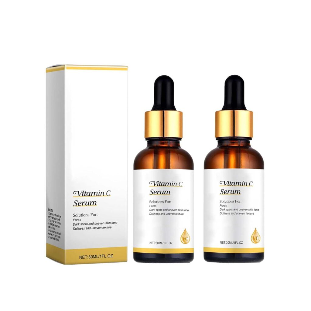 Vitamin C Serum For Face,Facial Moisturizer Serum,Anti Aging Serum,Dark Spot Correcting Remover Facial Serum for Reduces Age Spots and Sun Damage Natural Brightening Serum (2pcs)