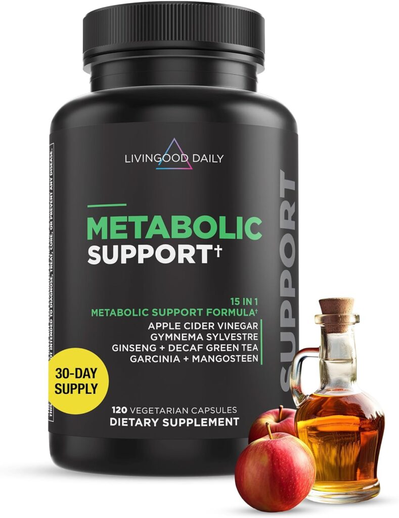 Livingood Daily Metabolism Booster for Women & Men, Metabolic Support (120 Vegetarian Capsules) – Metabolism Boost Supplement Supports Digestive & Heart Health – Non-GMO, Gluten-Free, & Vegan